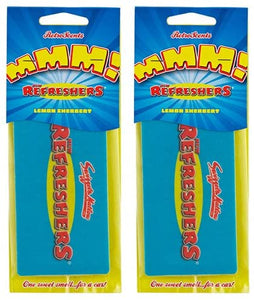 2 x Retro Sweets Car Air Freshener - Refreshers: Lemon Sherbert